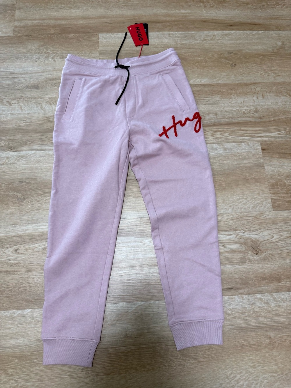 Hugo Boss Man Pants Antique Rose Size S Cotton In Pink embroidery